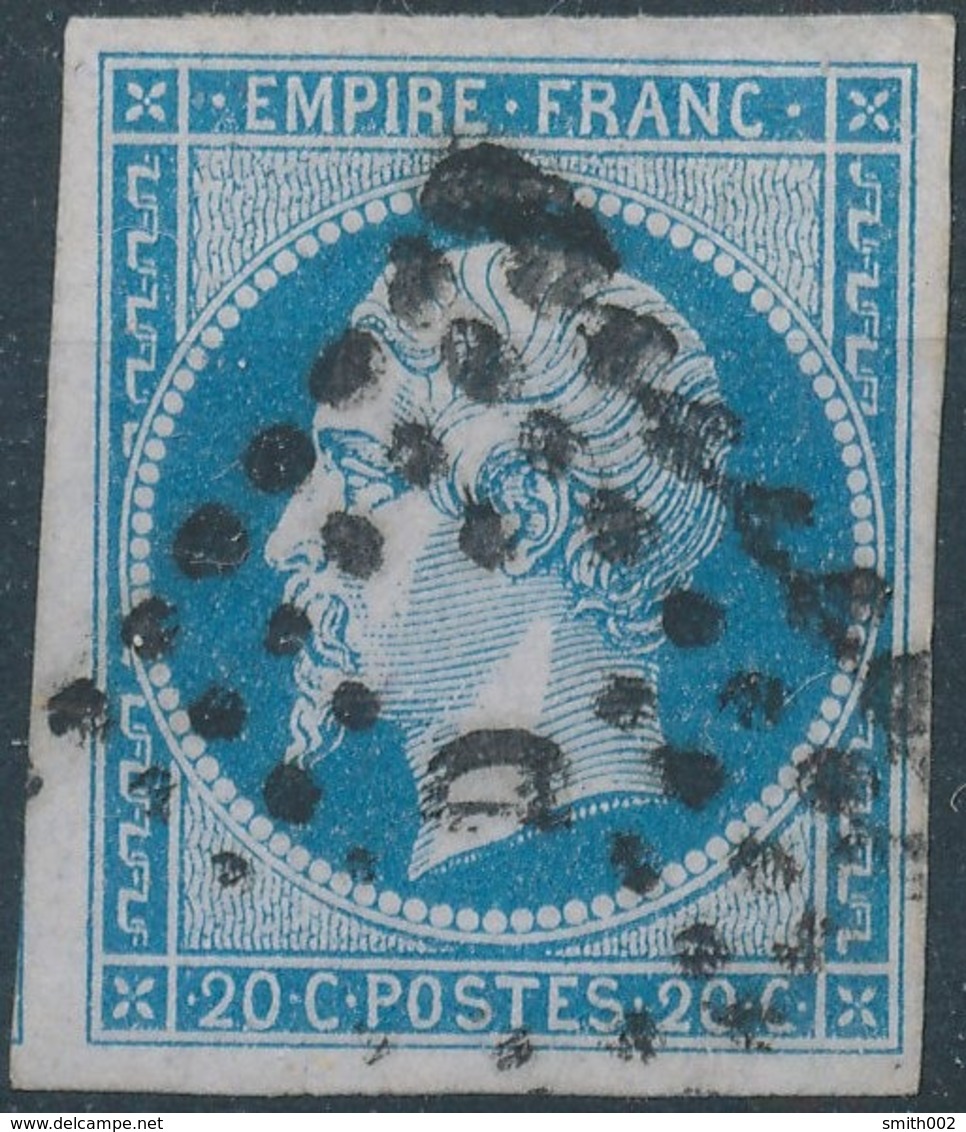 FRANCE - 1852, Mi 9, Yt 10, Napoleon, 20c, Oblitere - 1853-1860 Napoléon III