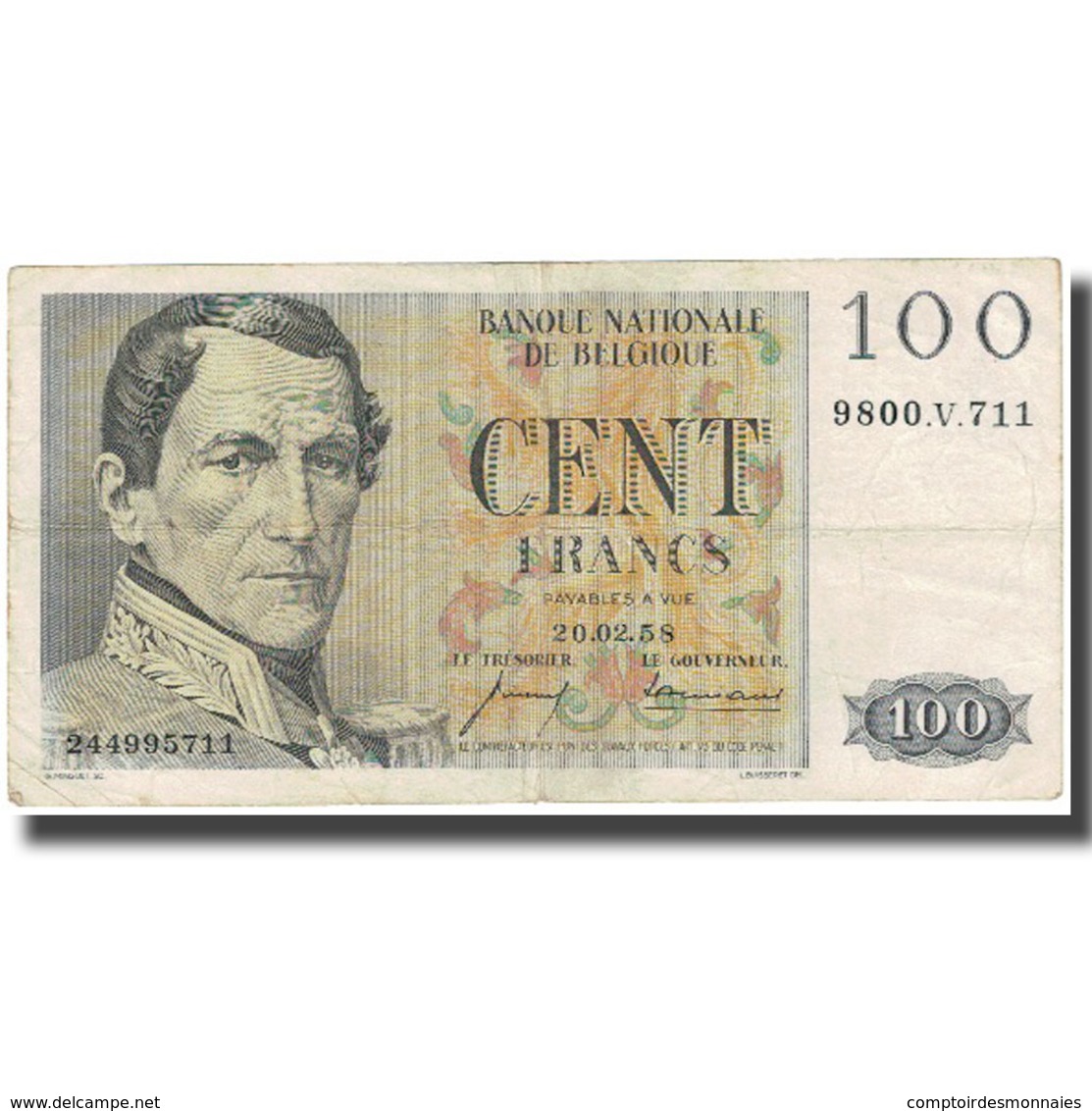 Billet, Belgique, 100 Francs, 1958-02-20, KM:129c, TB - 100 Frank