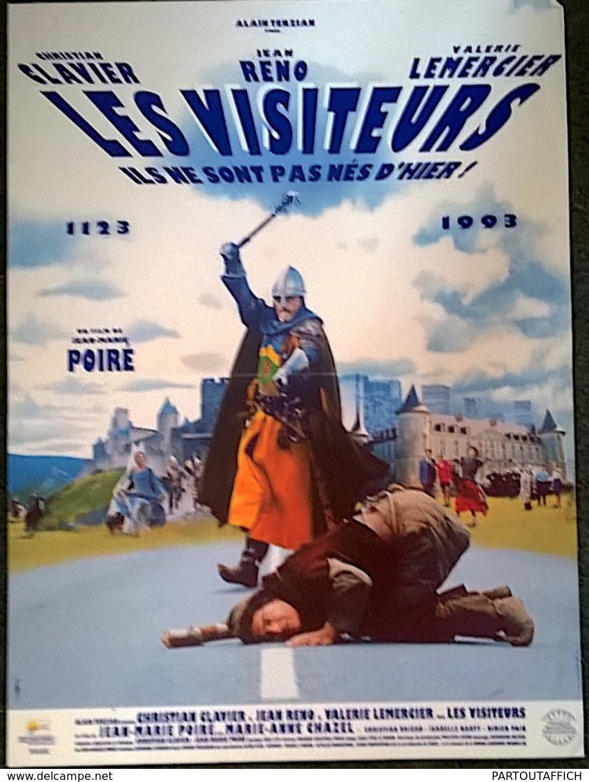 Aff Ciné Originale LES VISITEURS 1993 Jean Reno Christian Clavier 40X60 - Manifesti & Poster