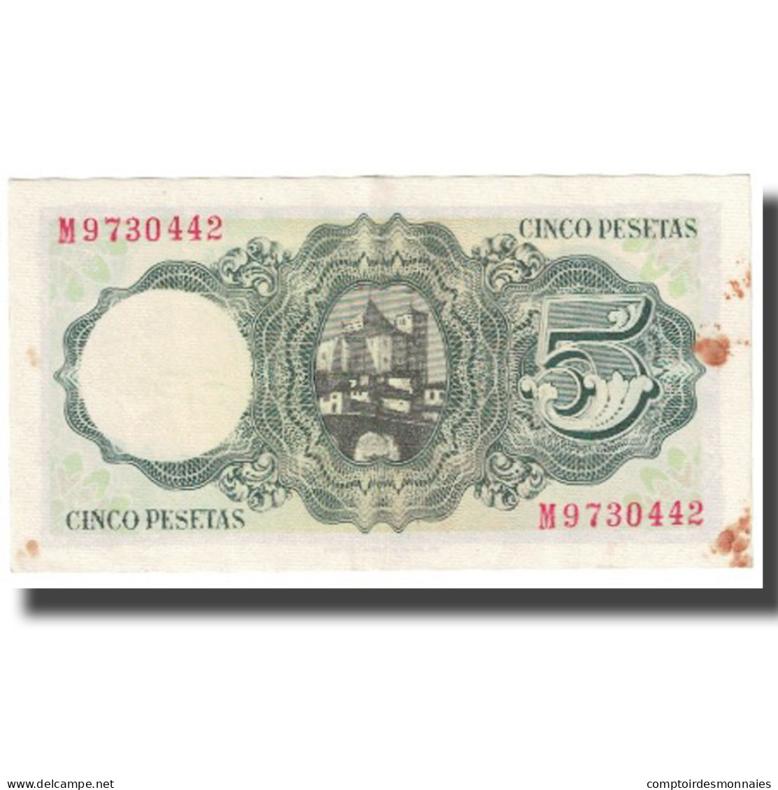 Billet, Espagne, 5 Pesetas, 1951-08-16, KM:140a, TTB - 5 Pesetas