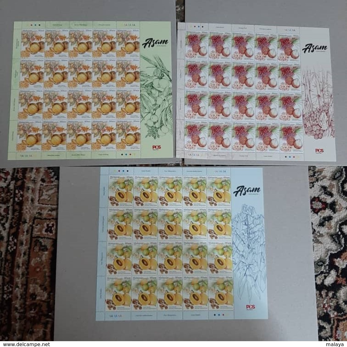 2019 Malaysia Sour Fruit Food Flower Flora Plant Tree Combo Stamp Set Sheet Sheelet 3v - Malaysia (1964-...)