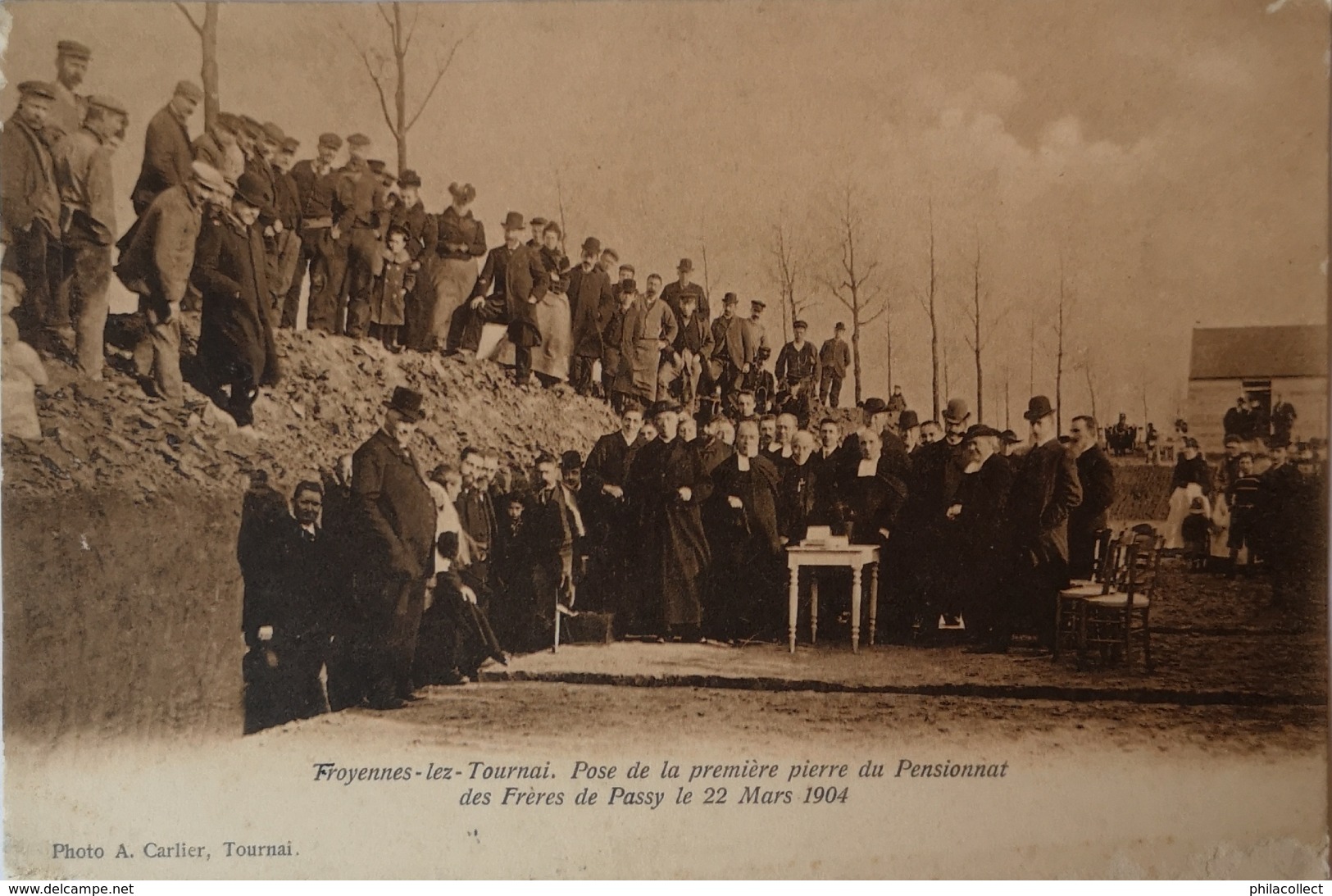 Froyennes Lez Tournai // Pose De La Premiere Pierre Du Pensionnat 1904 / 19?? Small Defects Border - Doornik