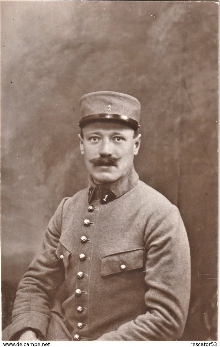 Rare Carte Photo  Militaire Du 1 Er Artilleur - 1914-18