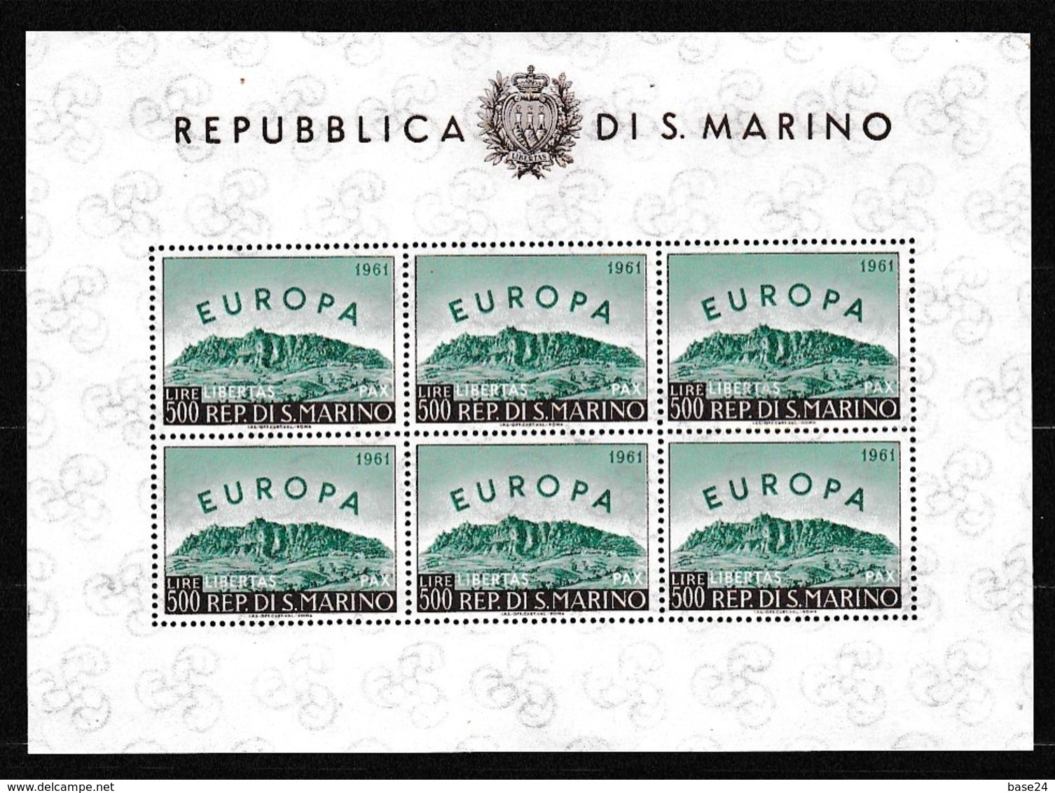 1961 San Marino Saint Marin EUROPA CEPT FOGLIETTO Di 6v. MNH** EUROPE BF Souvenir Sheet - Blocchi & Foglietti