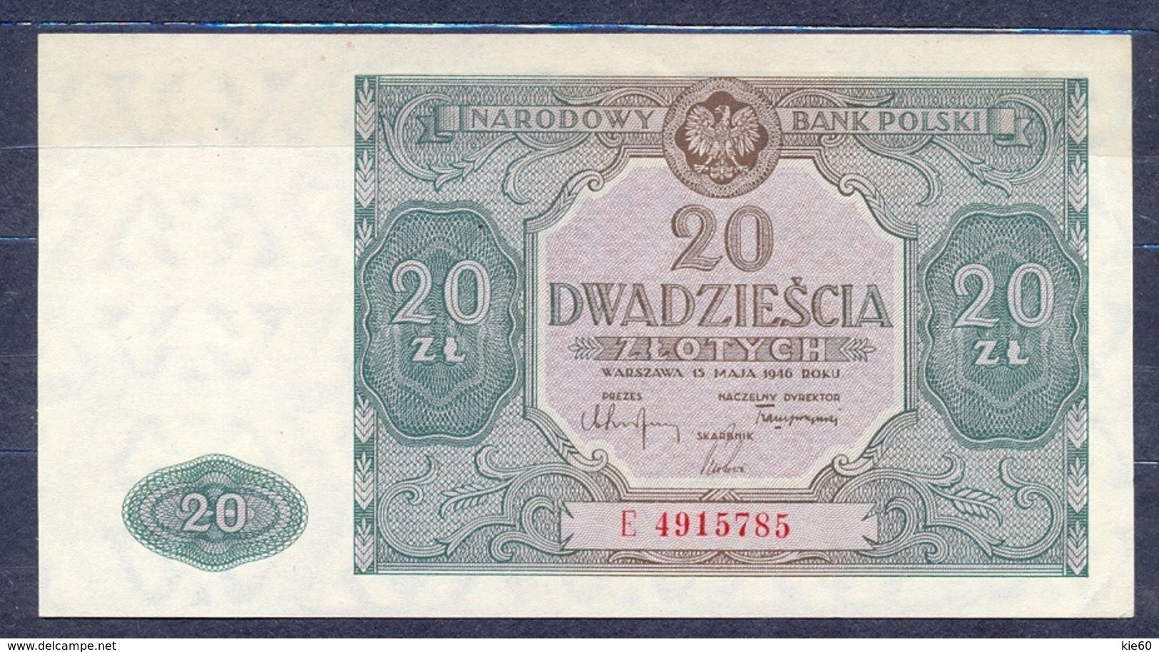 Poland  - 1946 - 20 Zlotych .ser C....P127b..aUNC/UNC.. - Poland