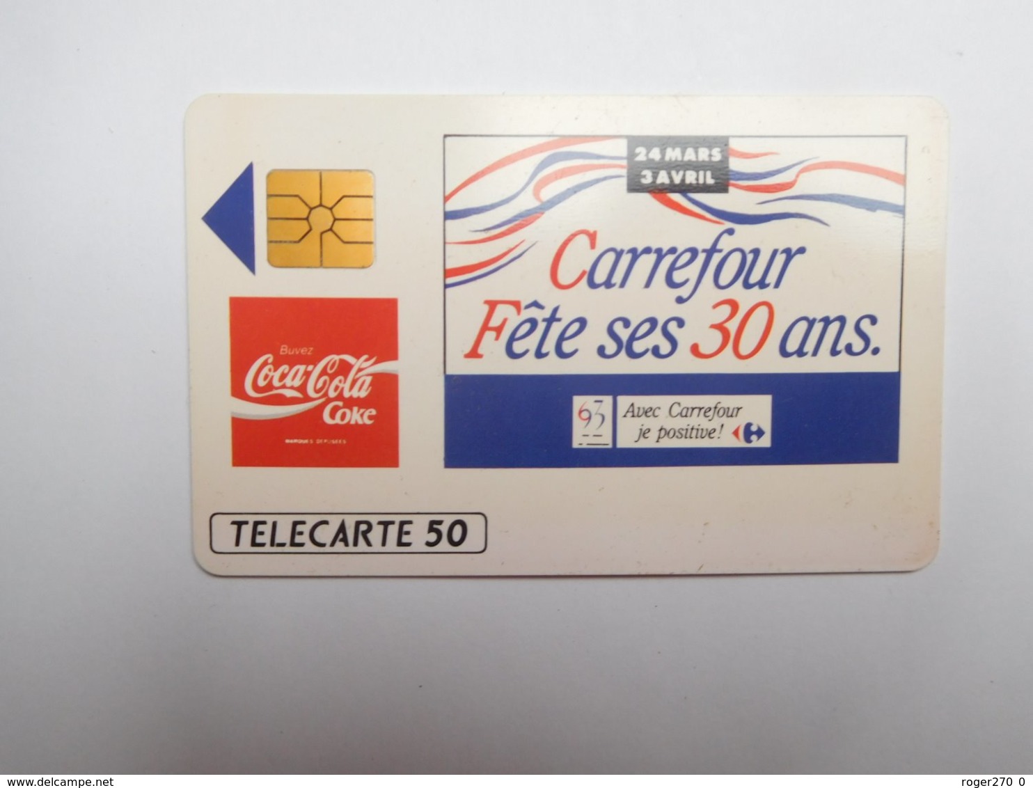 Télécarte Privée Publique , En634a , Coca Cola - Carrefour , Double Logo Moreno , Cote : 22 Euros - 50 Unidades