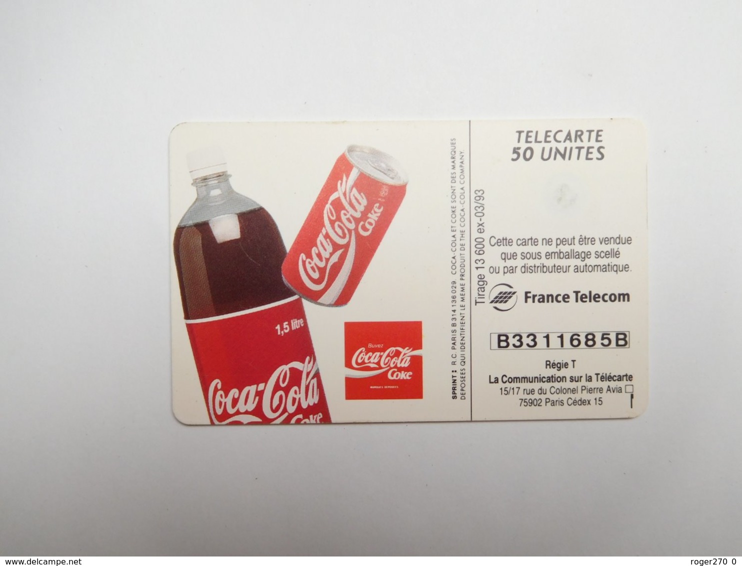 Télécarte Privée Publique , En634a , Coca Cola - Carrefour , Double Logo Moreno , Cote : 22 Euros - 50 Unidades