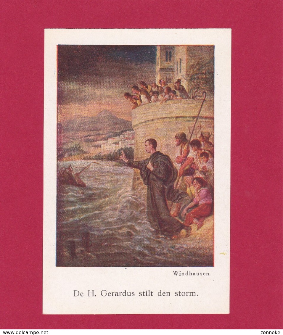 Devotieprent De H. Gerardus Stilt Den Storm - Religion &  Esoterik