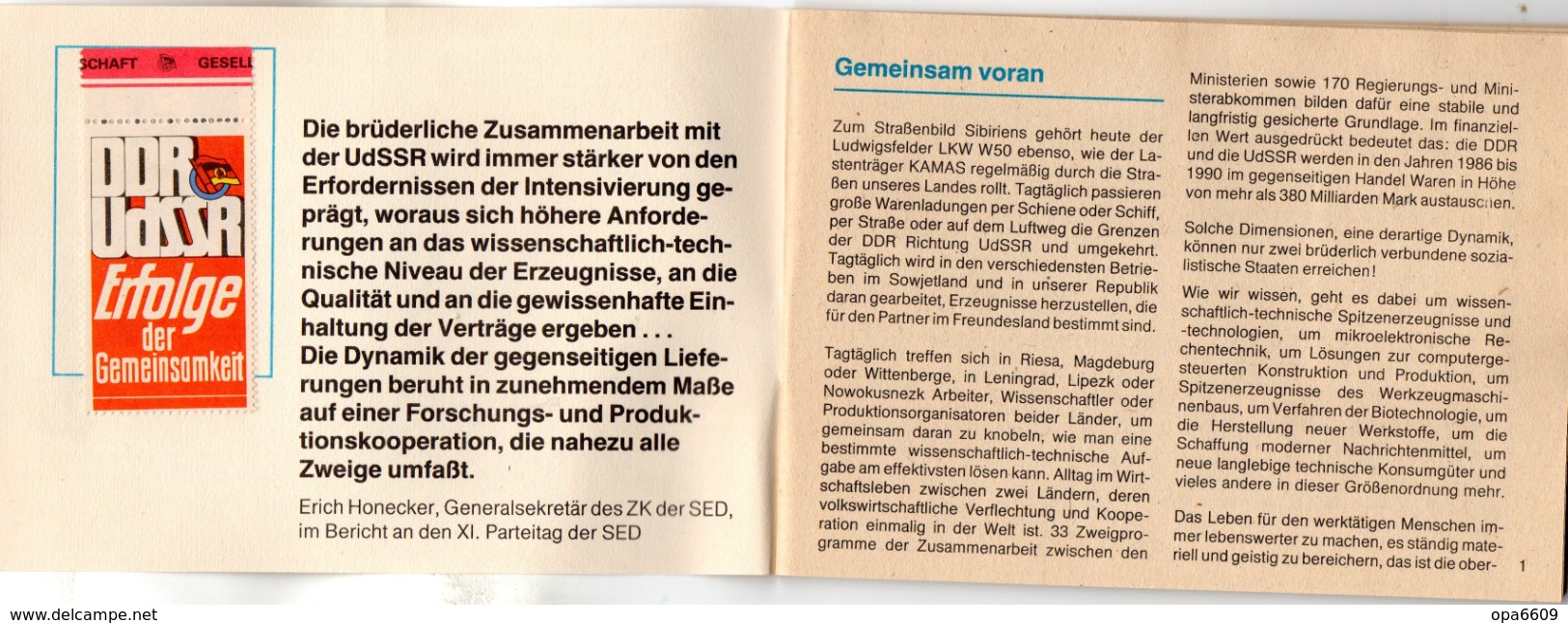 (Kart-ZD)DDR Sammelheft Für Die DSF-Sondermarkenserie 1988 "DDR-UdSSR ERFOLGE DER GEMEINSAMKEIT..." Kompl. Mit 21 Marken - Briefe U. Dokumente