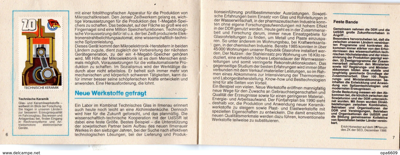 (Kart-ZD)DDR Sammelheft Für Die DSF-Sondermarkenserie 1988 "DDR-UdSSR ERFOLGE DER GEMEINSAMKEIT..." Kompl. Mit 21 Marken - Briefe U. Dokumente