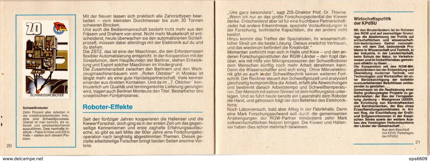 (Kart-ZD)DDR Sammelheft für die DSF-Sondermarkenserie 1988 "DDR-UdSSR ERFOLGE DER GEMEINSAMKEIT..." kompl. mit 21 Marken