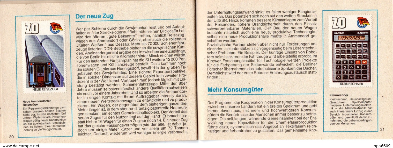 (Kart-ZD)DDR Sammelheft für die DSF-Sondermarkenserie 1988 "DDR-UdSSR ERFOLGE DER GEMEINSAMKEIT..." kompl. mit 21 Marken