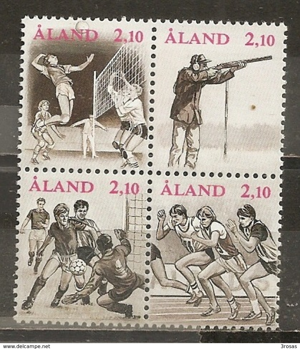 Aland 1991 Sport Set Complete Block MNH ** - Aland