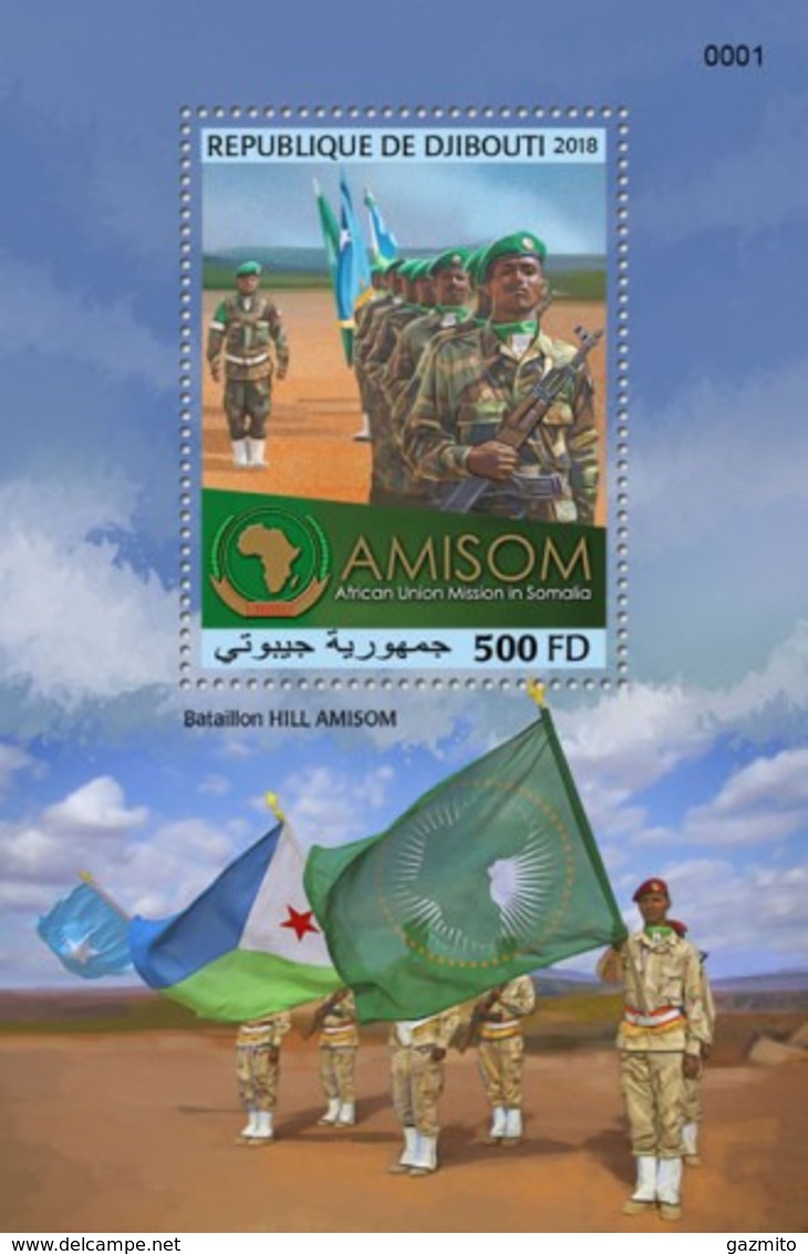 Djibouti 2018, Djibouti Army, Mission In Somalia, Flag, BF - Francobolli