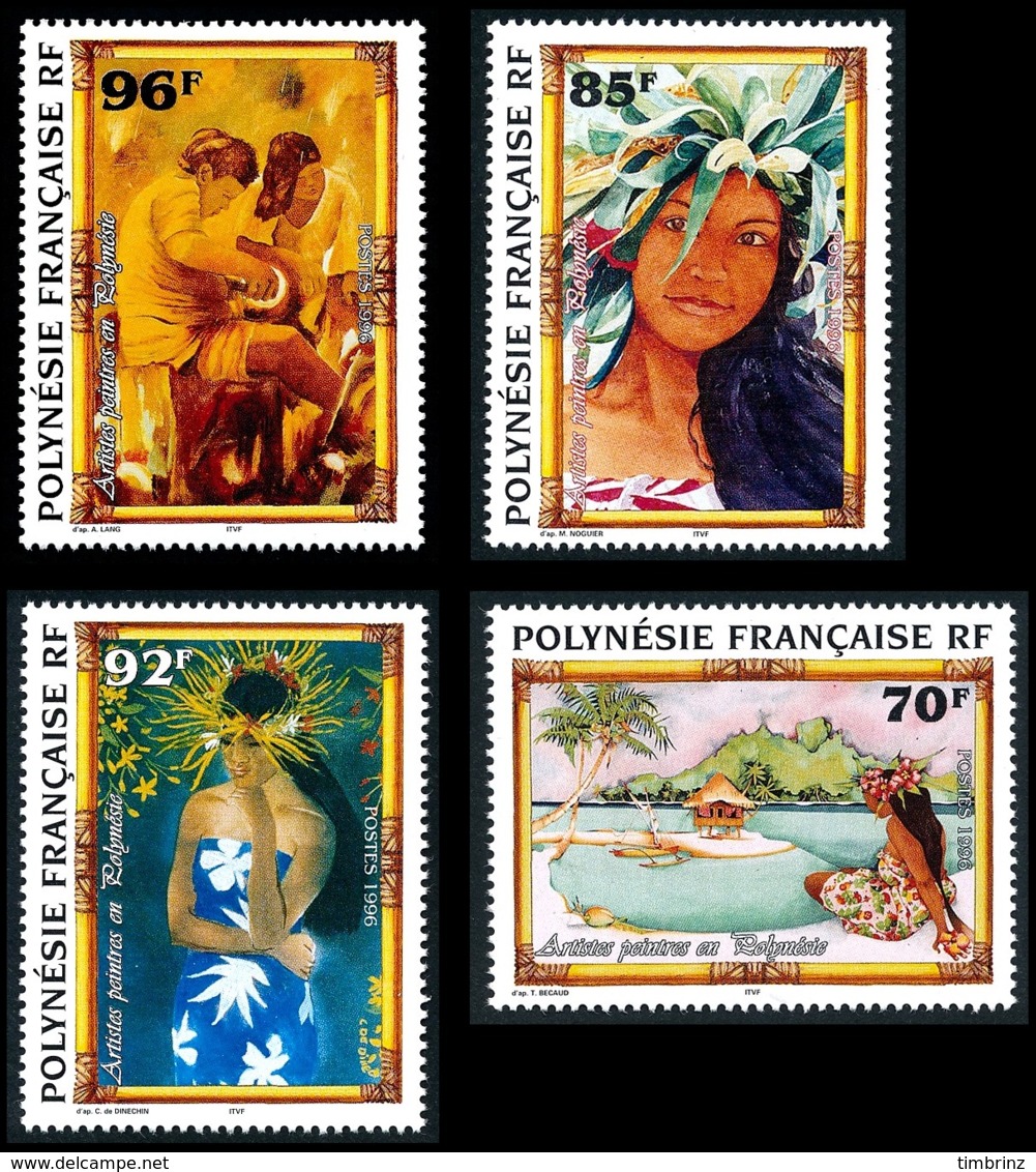 POLYNESIE 1996 - Yv. 520 521 522 Et 523 ** SUP  Faciale= 2,88 EUR - Artistes Peintres (4 Val.)  ..Réf.POL24692 - Neufs