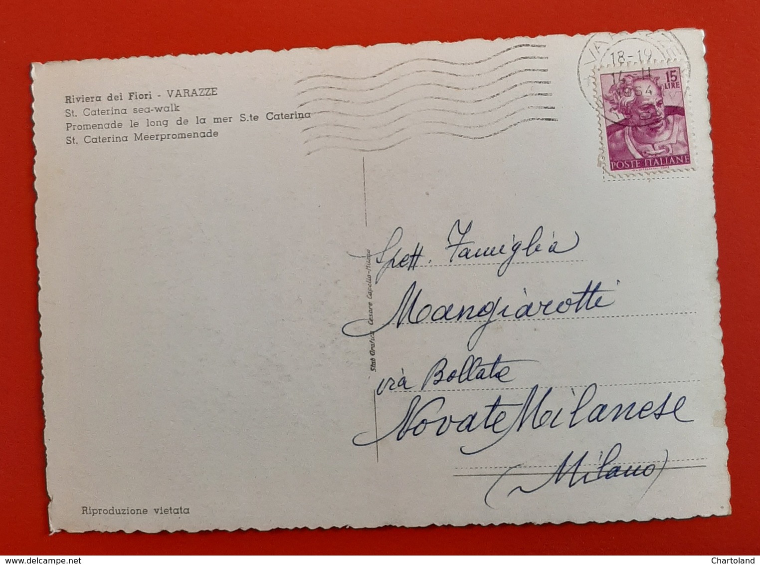 Cartolina Varazze - Lungomare S. Caterina - 1964 - Savona