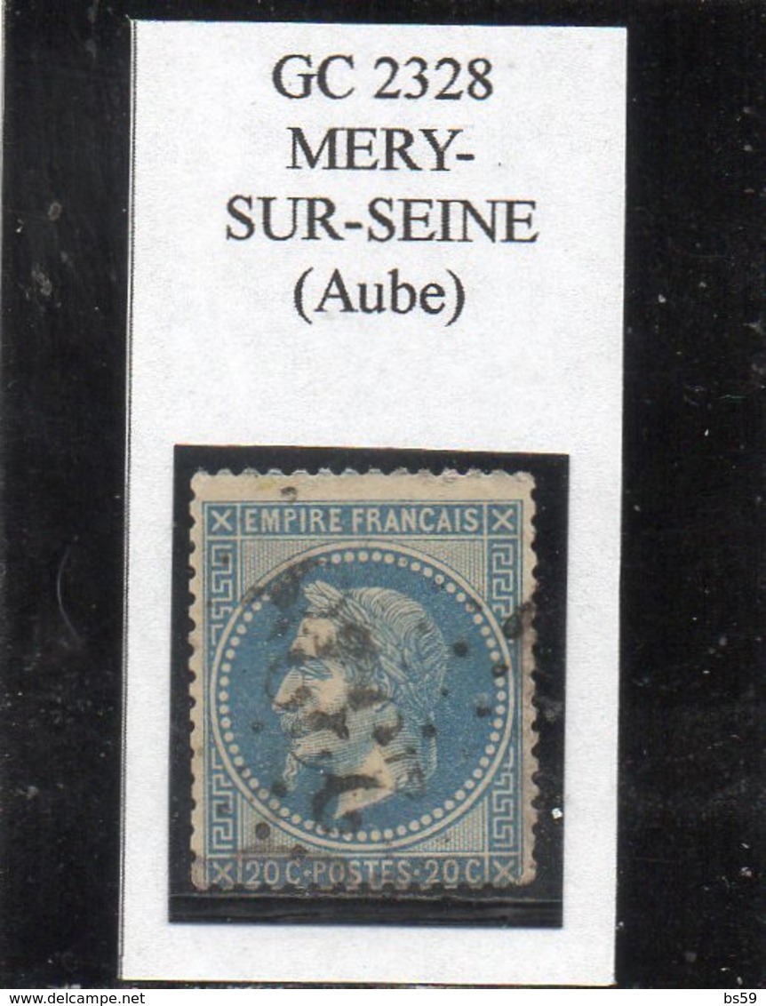 Aube - N° 29B Obl GC 2328 Méry-sur-Seine - 1863-1870 Napoléon III Lauré