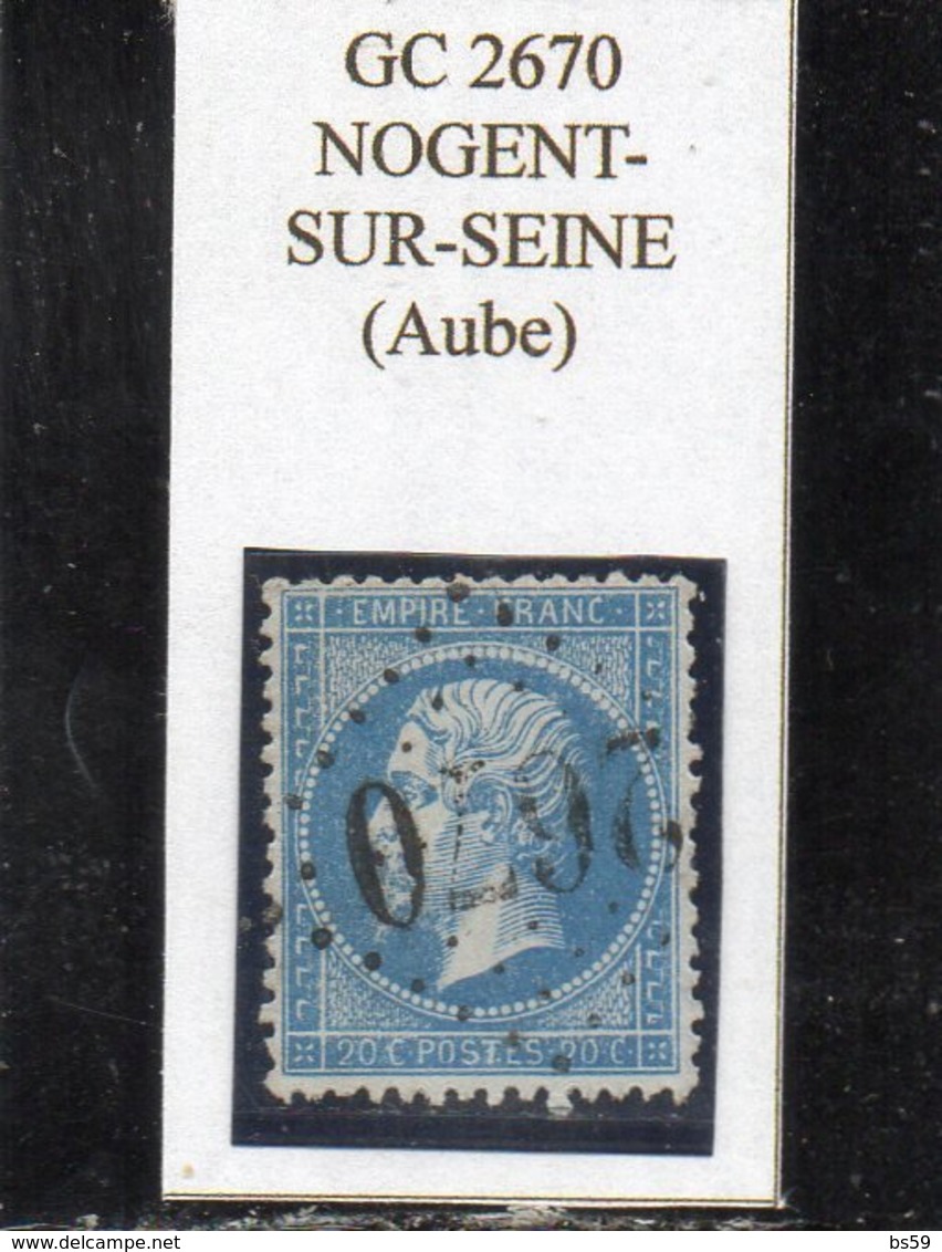 Aube - N° 22 Obl GC 2670 Nogent-sur-Seine - 1862 Napoléon III