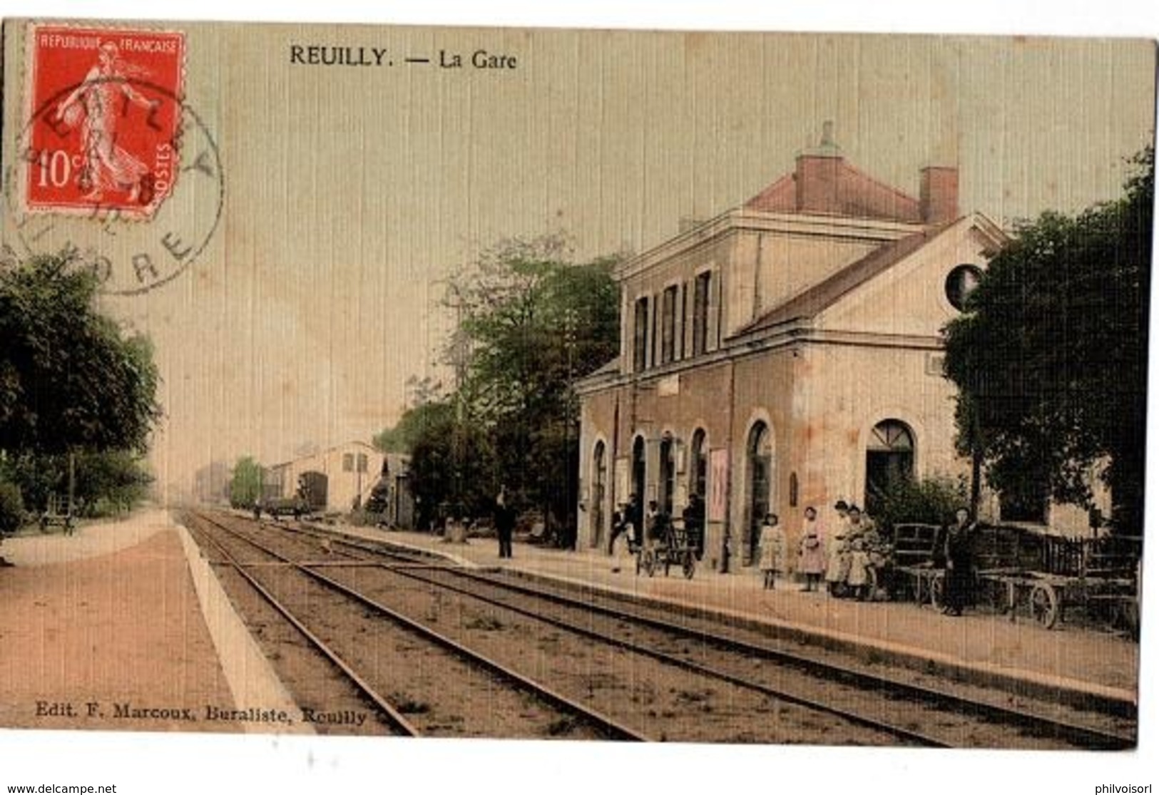 REUILLY LA GARE CARTE COULEUR ANIMEE - Other & Unclassified