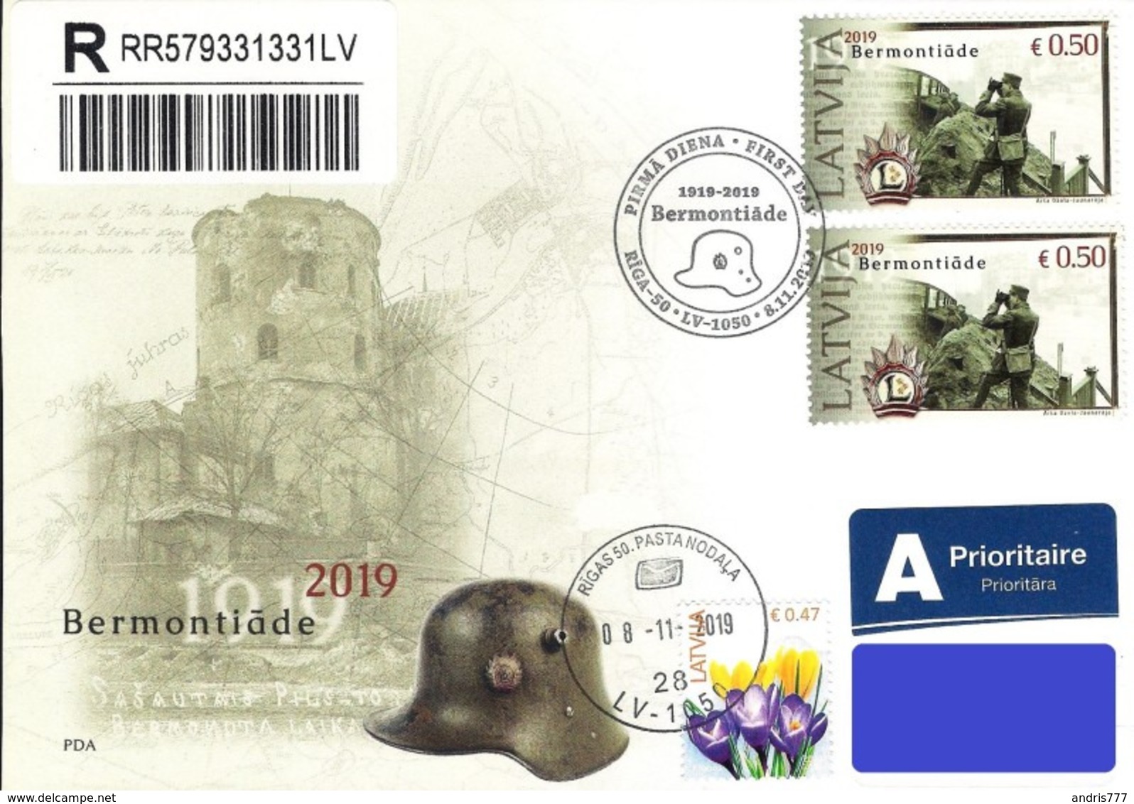 Latvia Lettland Lettonie 2019 (19) Century Since The Liberation Of Latvia From The Bermondt - Avalov Army (addr. FDC) - Lettonie