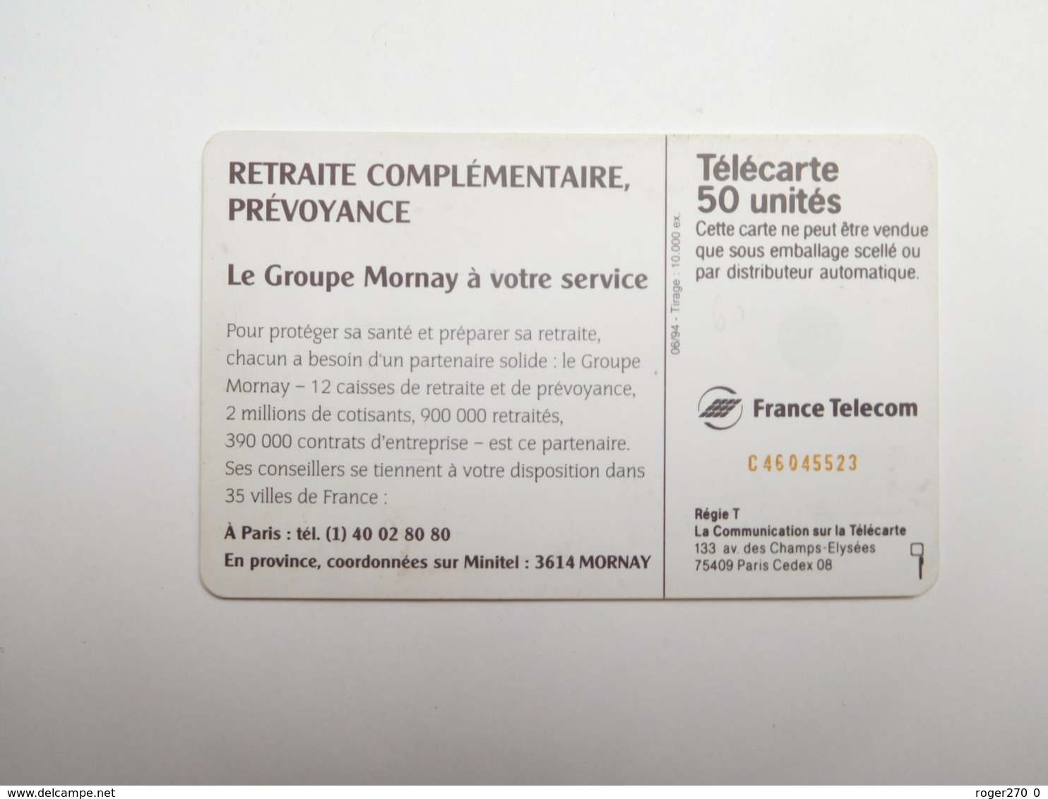 Télécarte Privée Publique , En968 , Mornay - 50 Unidades