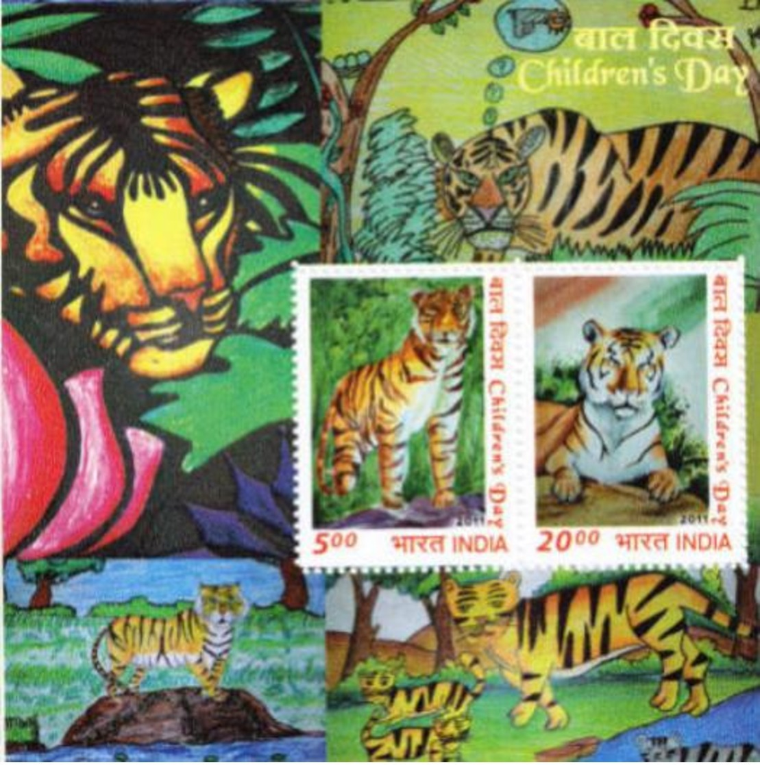 5X INDIA 2011 Children's Day; Miniature Sheet, MINT - Unused Stamps