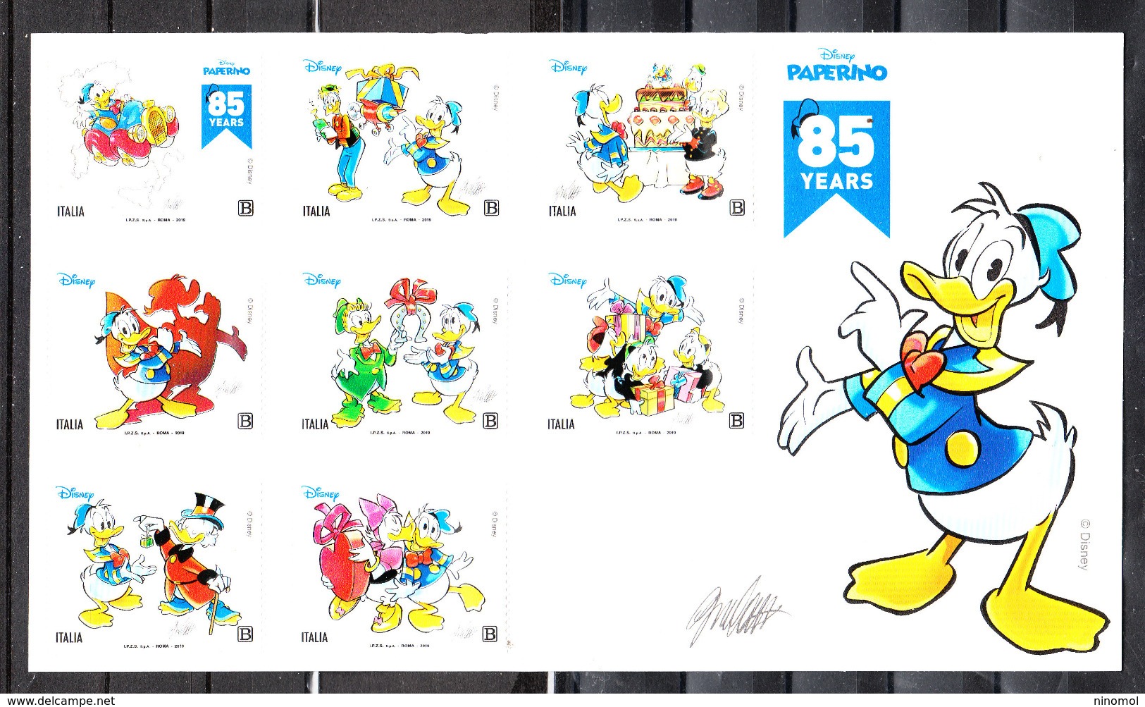 Italia  -  2019. 85^ Anniv. Di Paperino ( Donald Duck ). Complete Series In MNH Block - Disney