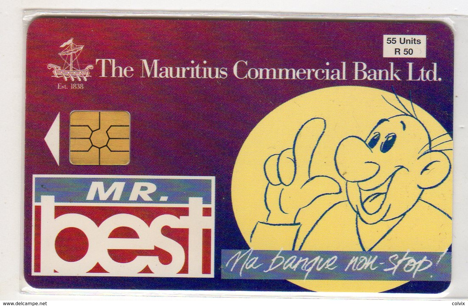 MAURICE Ref MV Cards : MAU-26 55U COMMERCIAL BANK 40 000 Ex Année 1998 - Maurice