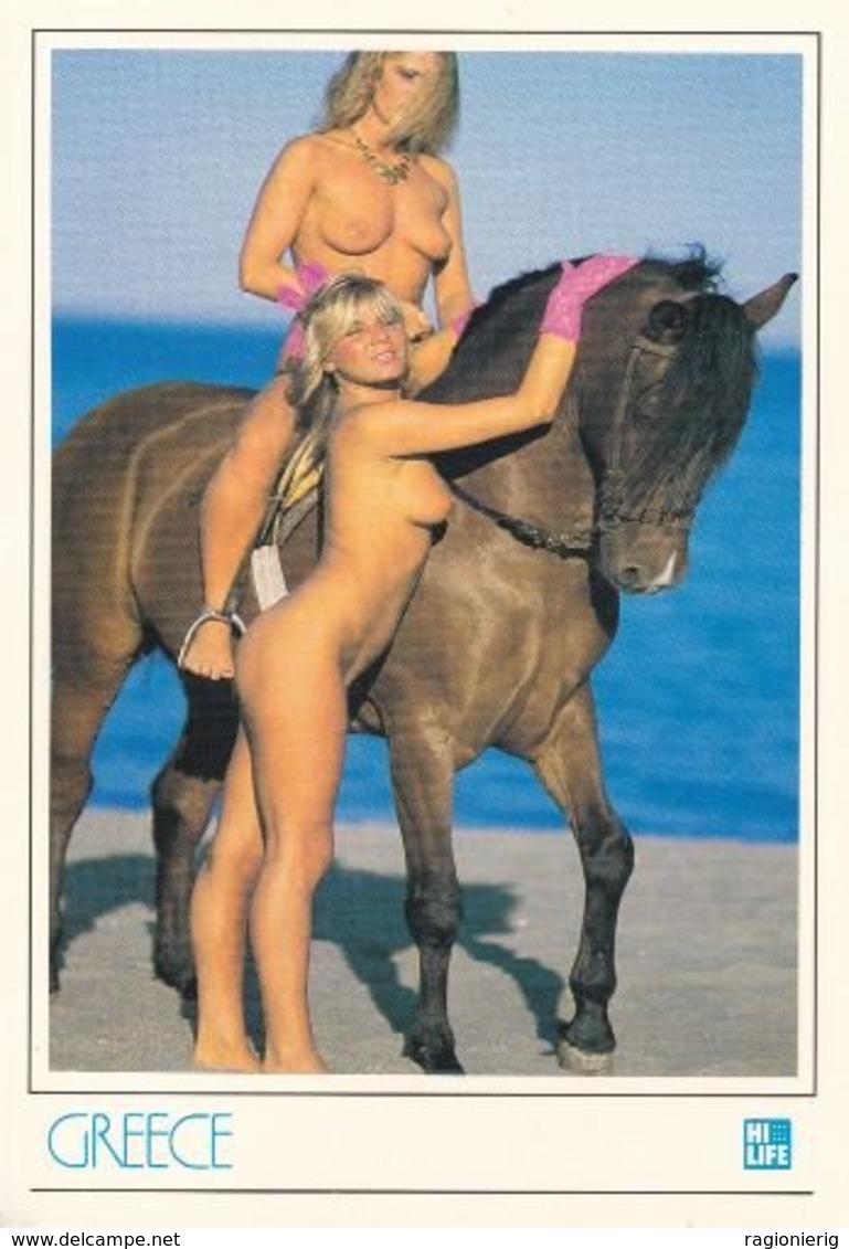 GRECIA / GREECE - PIN UP - Donnine Nude Con Cavallo - Woman Sexy Pose With Horse - Naked - Nude - 1993 - Grecia