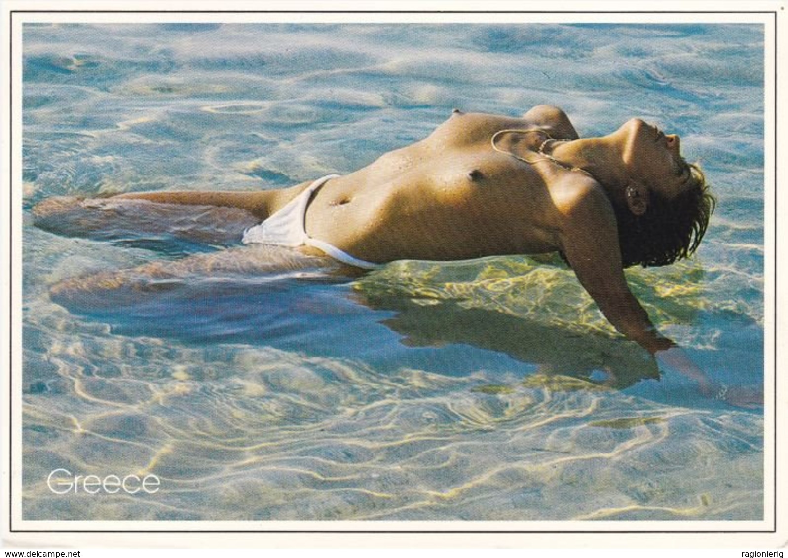 GRECIA / GREECE - PIN UP - Donnina Nuda Che Fa Il Bagno - Woman Sexy Swimmer - Naked - Nude - Shirtless - Grecia