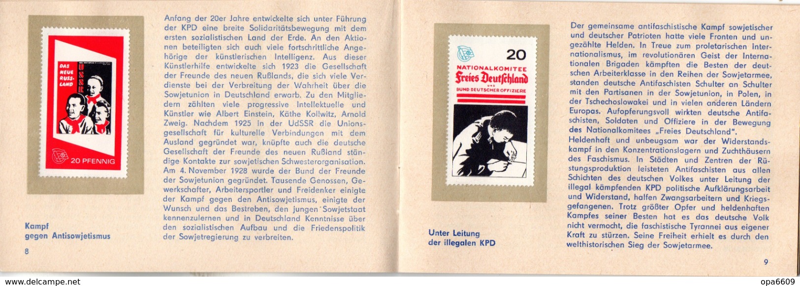 (Kart-ZD)DDR Sammelheft für die DSF-Sondermarkenserie 1972 "Freundschaft des Herzens und der Tat" kompl. mit 21 Marken