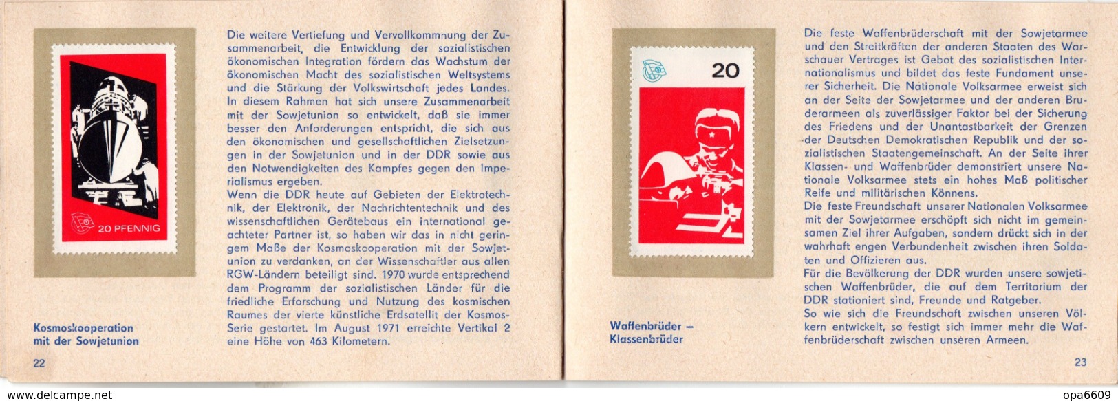 (Kart-ZD)DDR Sammelheft für die DSF-Sondermarkenserie 1972 "Freundschaft des Herzens und der Tat" kompl. mit 21 Marken