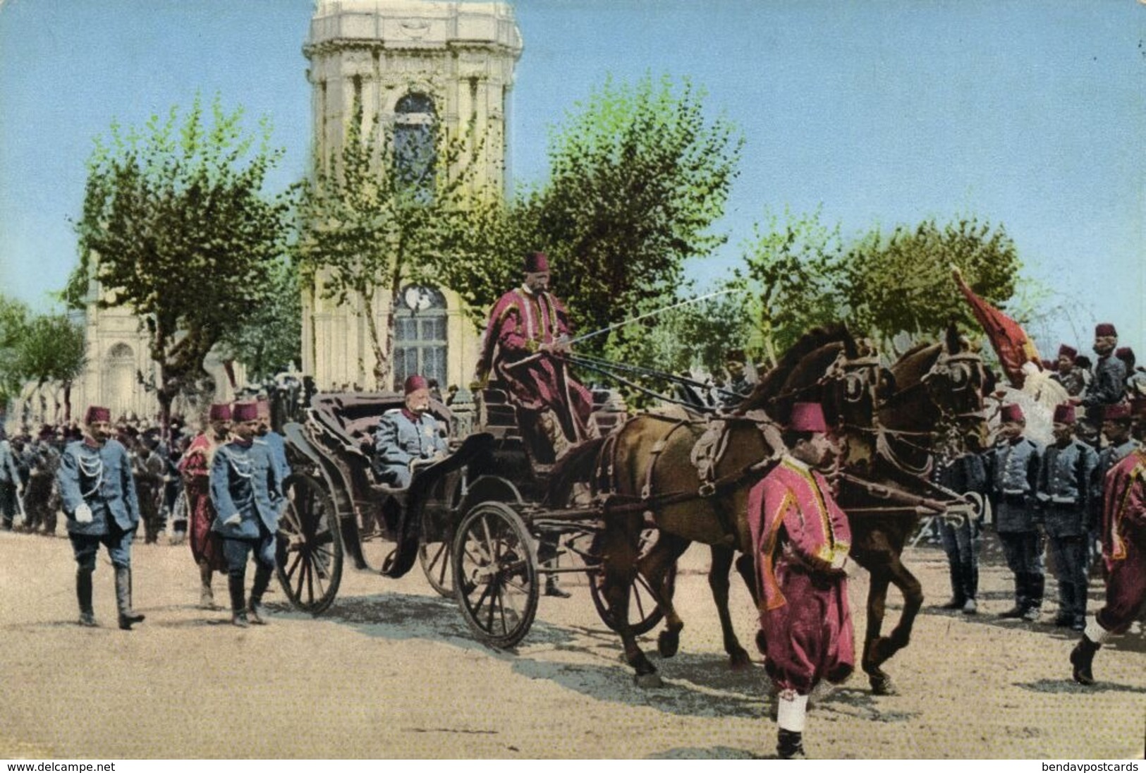 Sultan Mohamed V Of Turkey Returns To Selamlik By Coach (1910s) Postcard - Royal Families