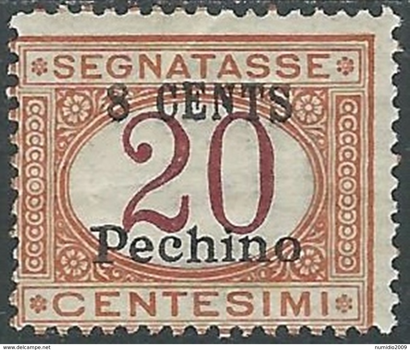 1918 CINA PECHINO SEGNATASSE 8 SU 20 CENT MH * - RB30-8 - Pekin
