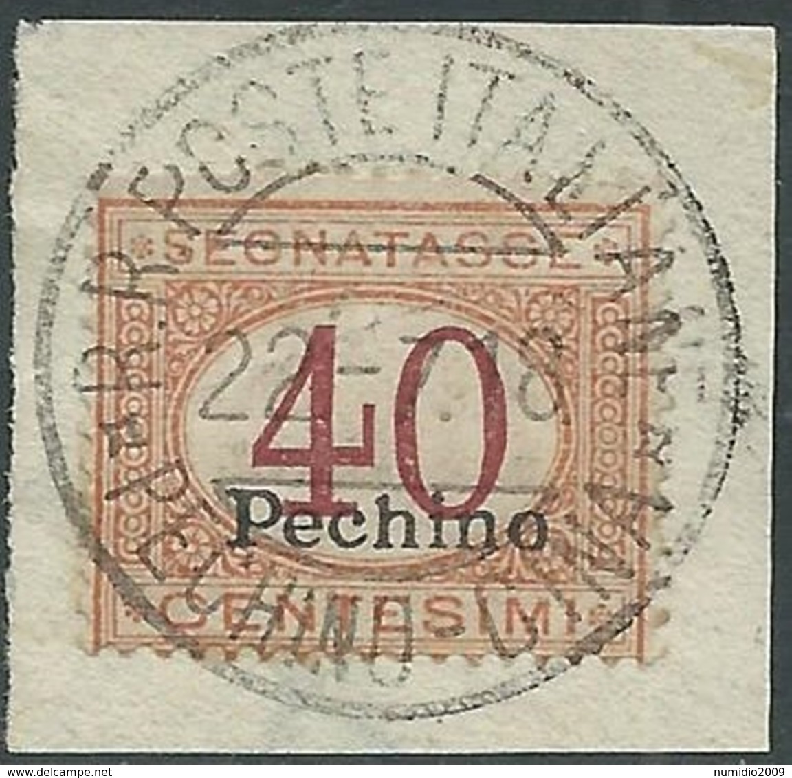 1917 CINA PECHINO SEGNATASSE USATO 40 CENT - RB25-4 - Pekin