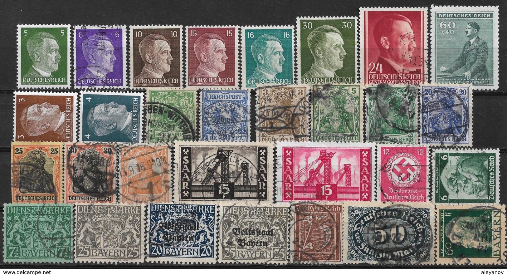 Germany 1889 - 1955 Stamp Accumulation (including Adolf Hitler Collection, VF), 30pcs, Used And Mint - Other & Unclassified