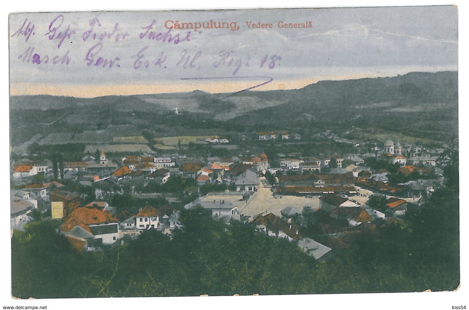 RO 54 - 12642 CAMPULUNG, Romania, Panorama - Old Postcard - Used - 1918 - Roumanie