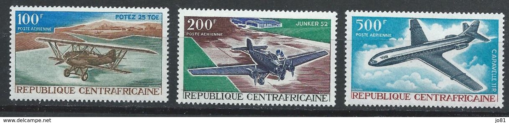 Centrafrique YT PA 50-52 XX / MNH Aviation - Centrafricaine (République)