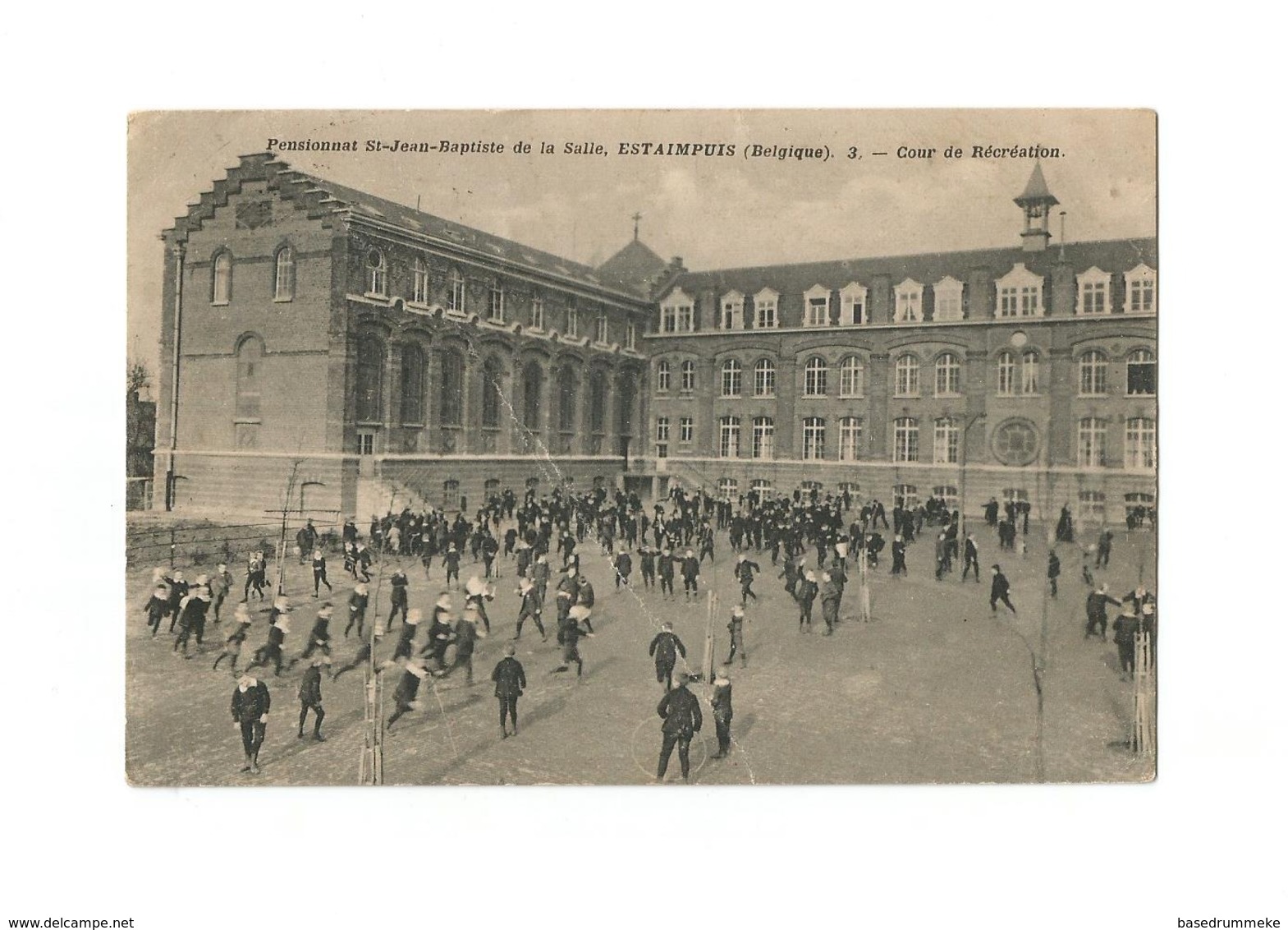 Pensionnat St-Jean-Baptiste De La Salle.  ESTAIMPUIS (Belgique) - Cour De Récréation (1913) - Estaimpuis