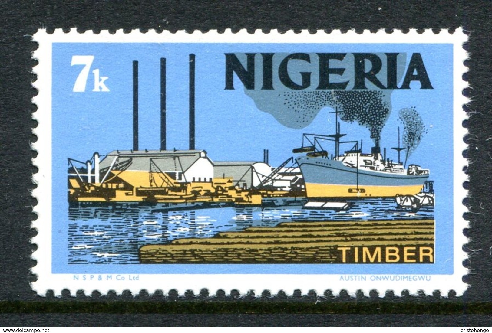 Nigeria 1973-74 Pictorials - Litho. - 7k Timber MNH (SG 294) - Nigeria (1961-...)