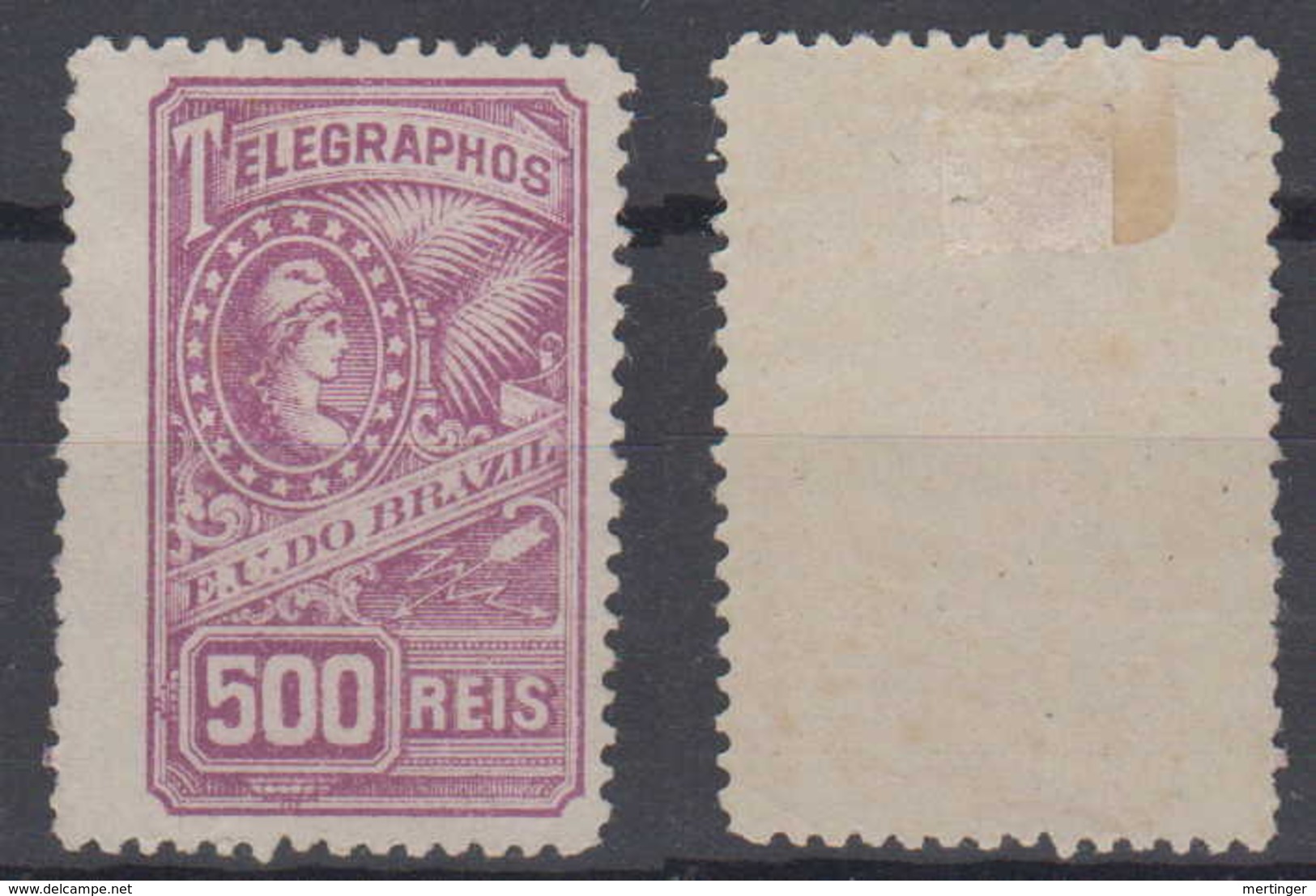 Brazil Brasil Telegrafo Telegraph 1899 500R * Mint - Télégraphes