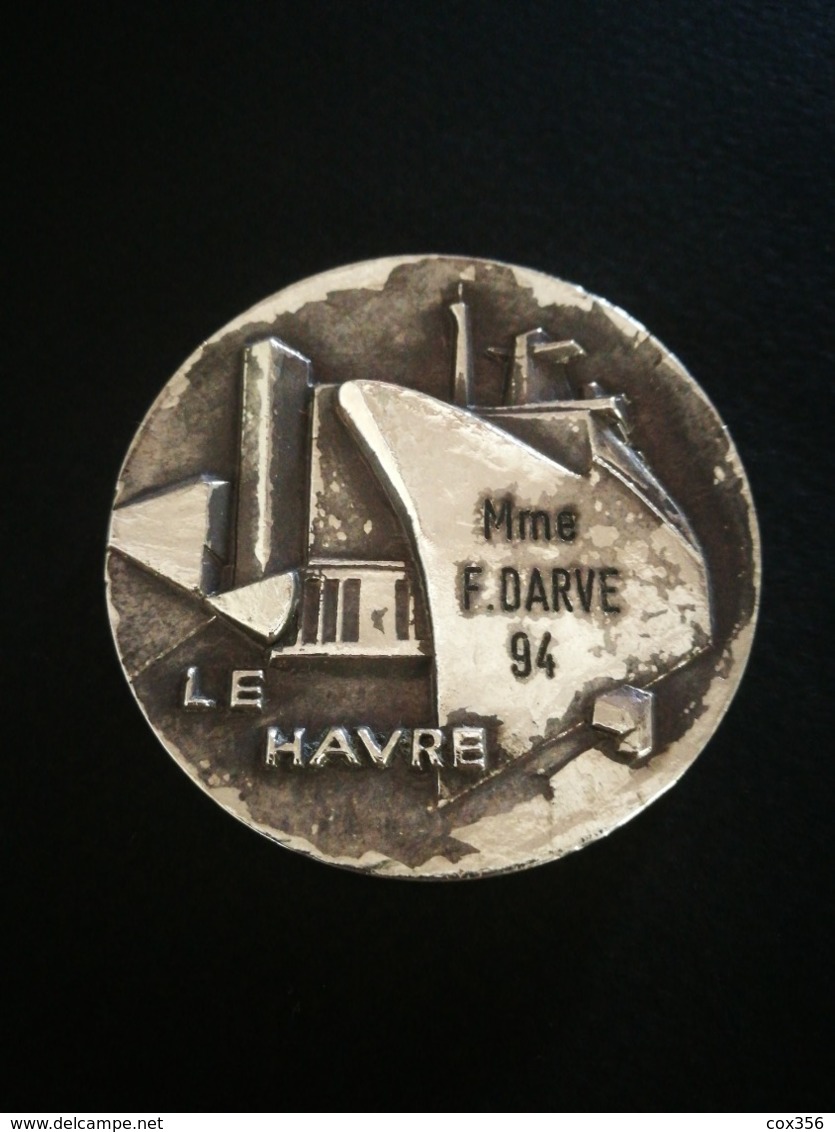 Médaille En Bronze Argenté Comité Des Fêtes Le Havre La Proue Du Paquebot FRANCE - Sonstige & Ohne Zuordnung