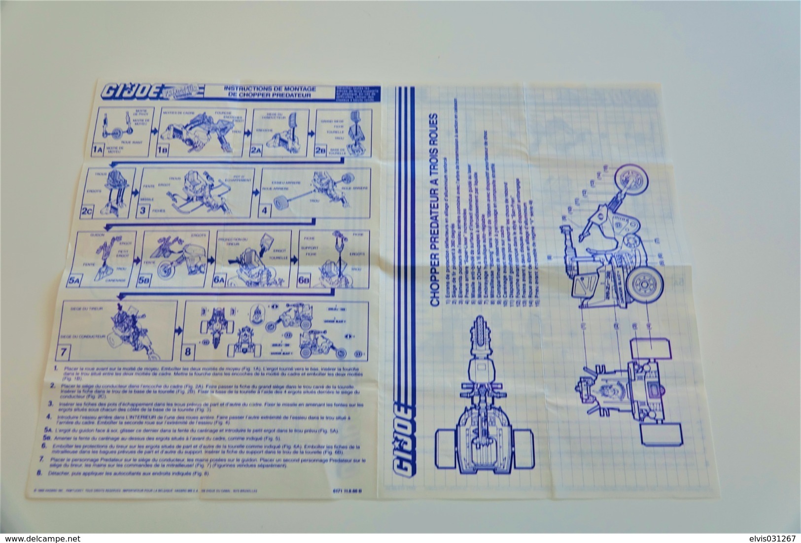 Vintage ACTION FIGURE GI JOE: Dreadnok Cycle [Dreadnok tri-cycle]  with BLUEPRINT(BOOKLET) - Original 1987 - Hasbro