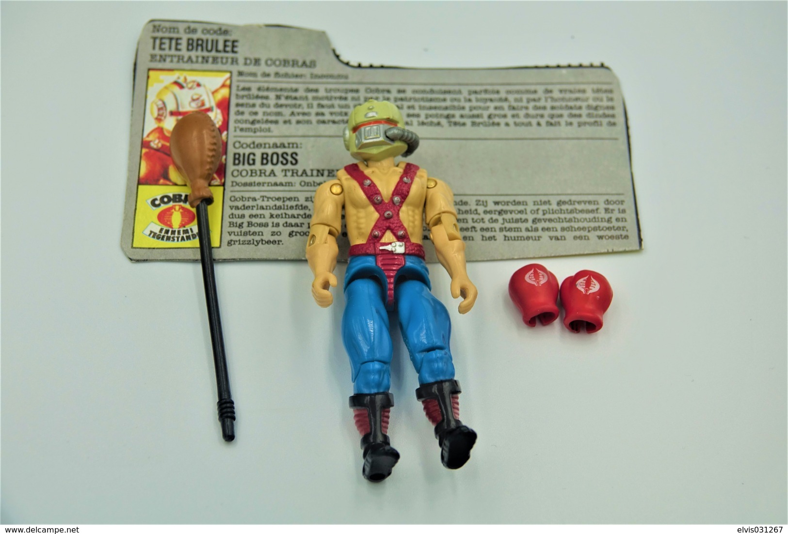 Vintage ACTION FIGURE GI JOE : BIG BOA [Cobra Trainer] With Accessories And Card- Original 1987 - Hasbro - GI JOE - Action Man