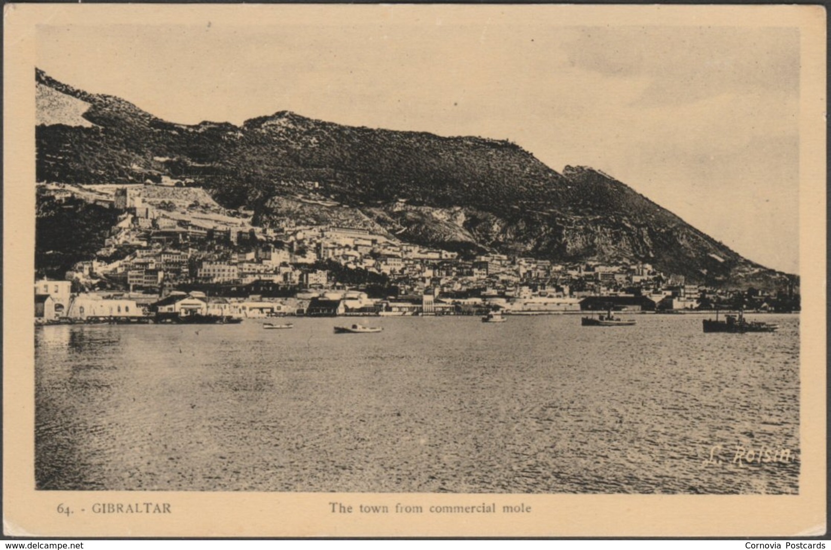 The Town From Commercial Mole, Gibraltar, C.1920s - Benzaquen Postcard - Gibraltar