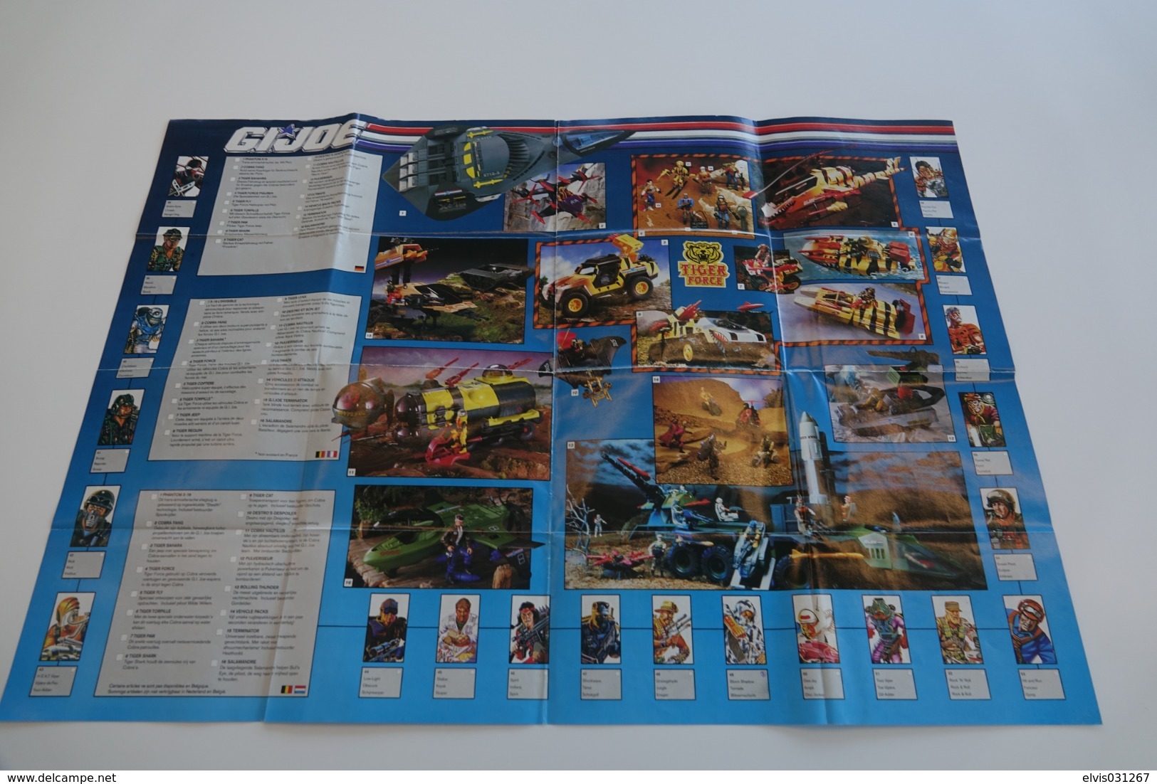 Vintage ACTION FIGURE GI JOE : BOOKLET BROCHURE CATALOG :  POSTER TIGER FORCE - Original 1988 - Hasbro - Action Man