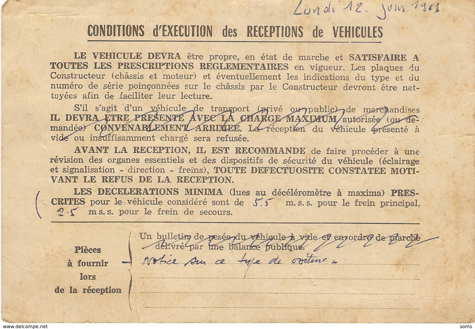 Carte Postale Professionnelle, Convocation Pour Réception D'une Buick, 1961, Bayonne, Futur Taxi De Pau - Turismo