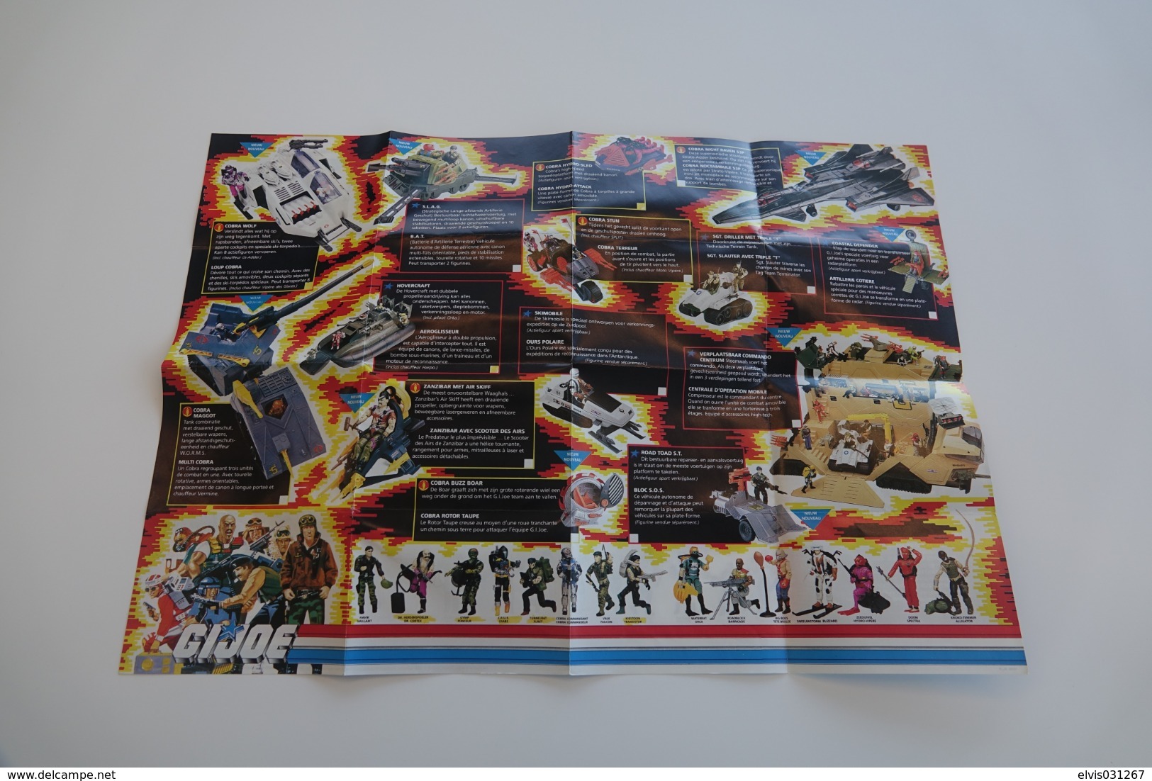 Vintage ACTION FIGURE GI JOE : BOOKLET BROCHURE CATALOG :  POSTER - Original 1986 - Hasbro - Action Man