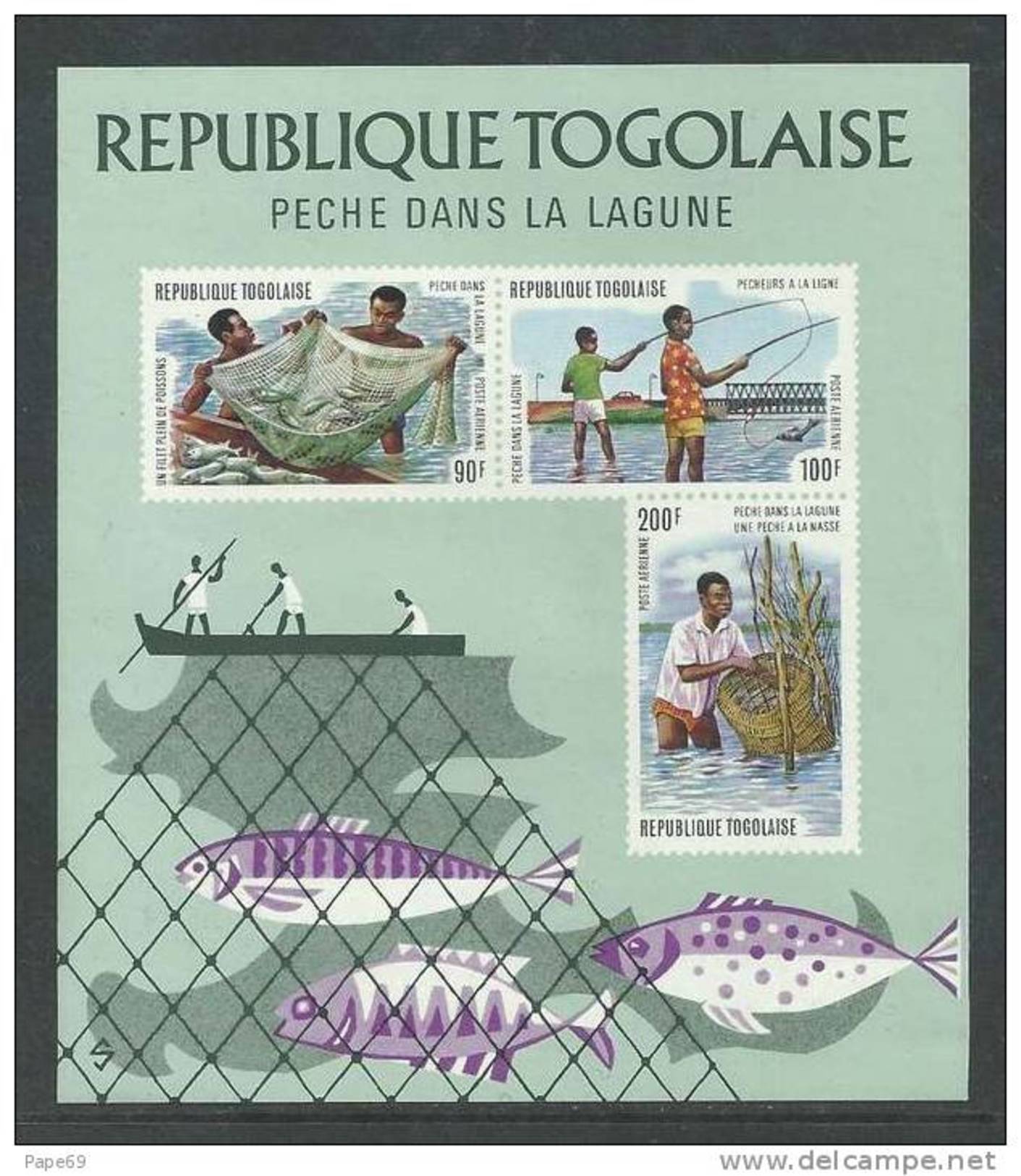 Togo BF N° 78  XX Pêche Dans La Lagune, Le Bloc Sans Charnière, TB - Togo (1960-...)