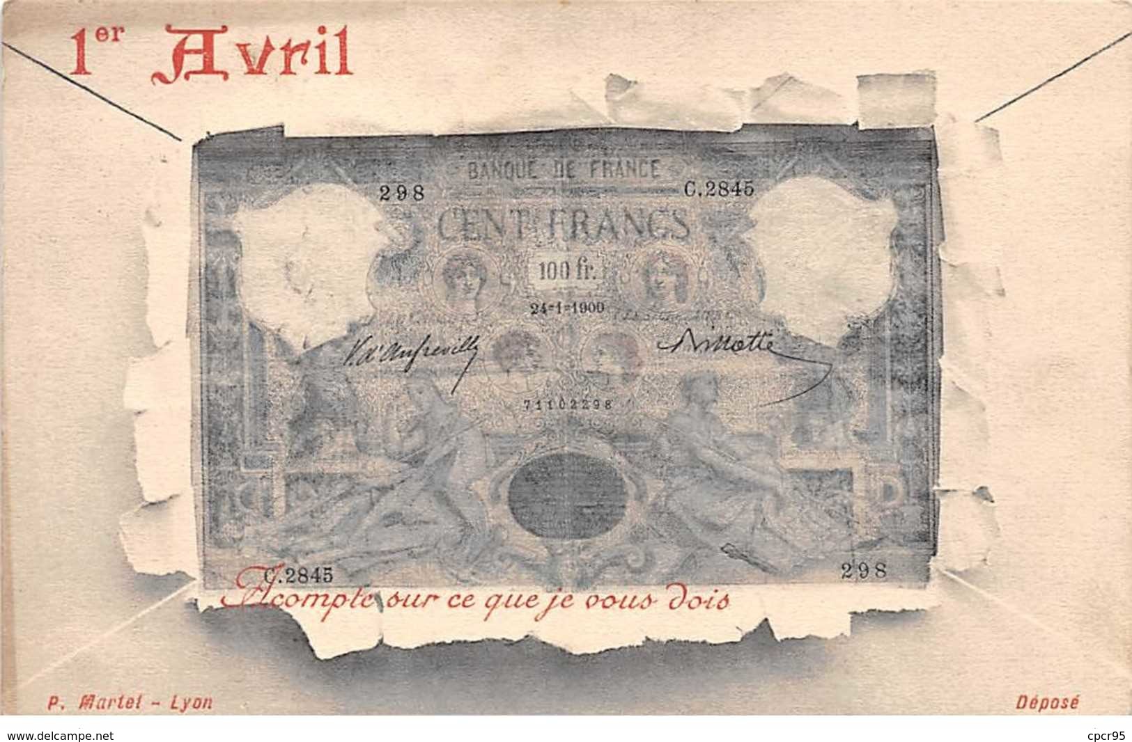 1er Avril - N°60711 - Acompte Sur Ce Que Je Vous Dois - Billet Dans Une Enveloppe - 1 De April (pescado De Abril)